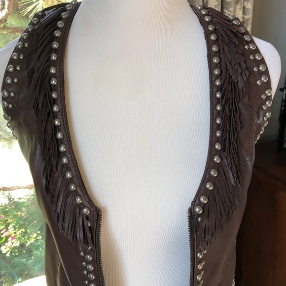 Appaloosa Trading Co Studded Leather Vest - Picture 2 of 10